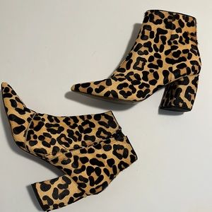 Leather leopard calfhair boot
